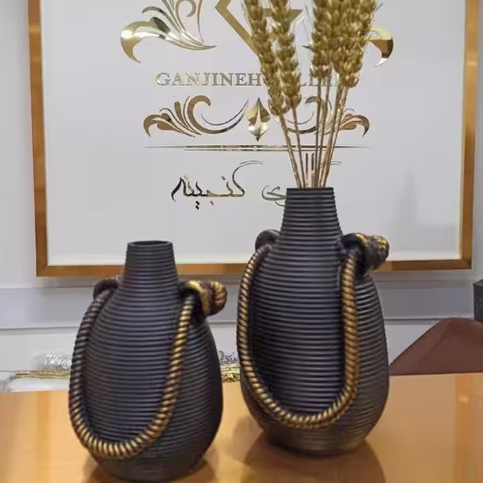 گلدان مدرن رومیزی طرح طنابی مجموعه دو عددی