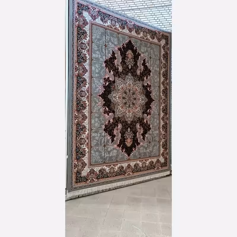 فرش ماشینی 6متری جدید کاشان  طرح هیوا(ارسال رایگان)