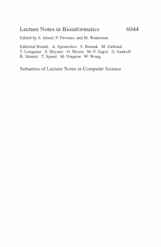 خرید و دانلود نسخه کامل کتاب Research in Computational Molecular Biology: 14th Annual International Conference, RECOMB 2010, Lisbon, Portugal, April 25-28, 2010. Proceedings
