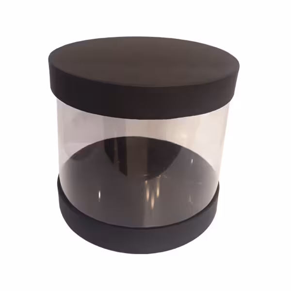 جعبه هدیه استوانه ای طلقی مشکی سایز 2