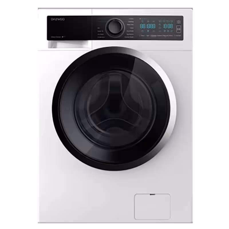 ماشین لباسشویی اتوماتیک دوو مدل LM-861WB ظرفیت 8 کیلوگرم سفید پنل مشکی