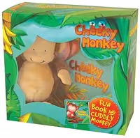 cheeky monkey fun book and cuddly monkey
