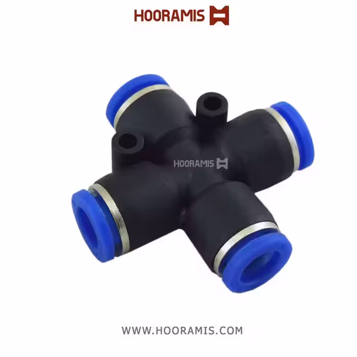 فیتینگ چهارراهی پنوماتیک یونیون با شلنگ خور 8 میلیمتر