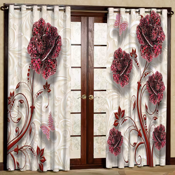 پرده مدل مخمل پانچی کد 7005 سایز 280x140 سانتی متر