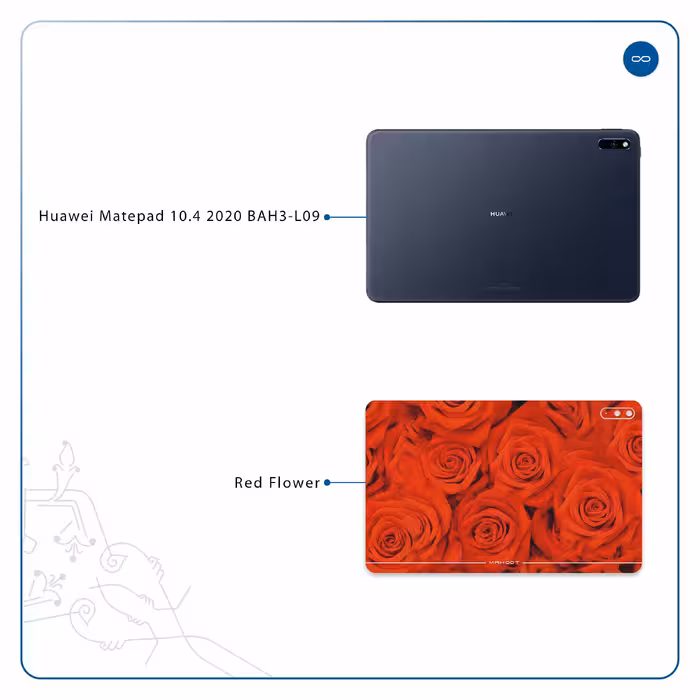برچسب پوششی ماهوت مدل Red-Flower مناسب برای تبلت هوآوی Matepad 10.4 2020 BAH3-L09