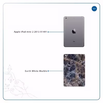 برچسب پوششی ماهوت مدل Earth-White-Marble مناسب برای تبلت اپل iPad mini 2 2013 A1491