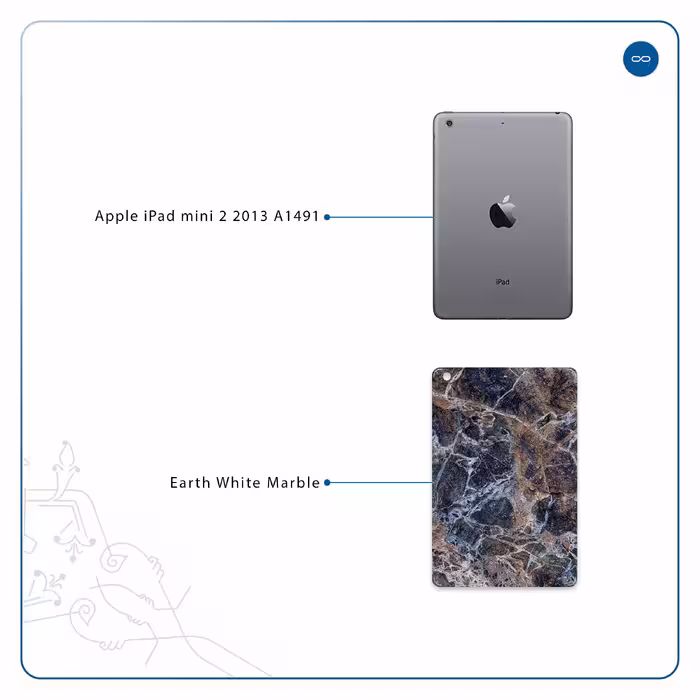 برچسب پوششی ماهوت مدل Earth-White-Marble مناسب برای تبلت اپل iPad mini 2 2013 A1491