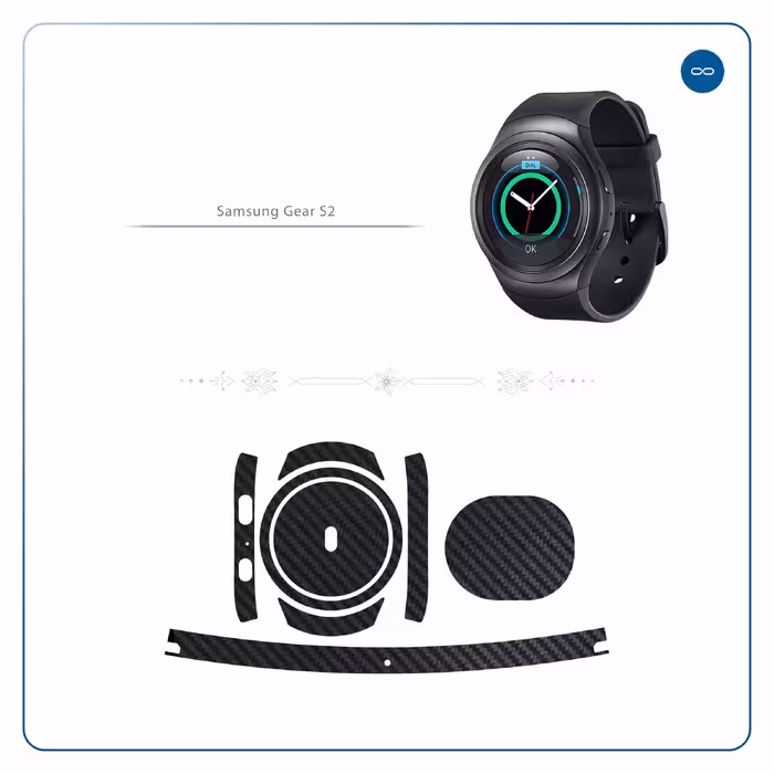 برچسب ماهوت طرح Carbon-Fiber مناسب برای ساعت هوشمند سامسونگ Galaxy Gear S2