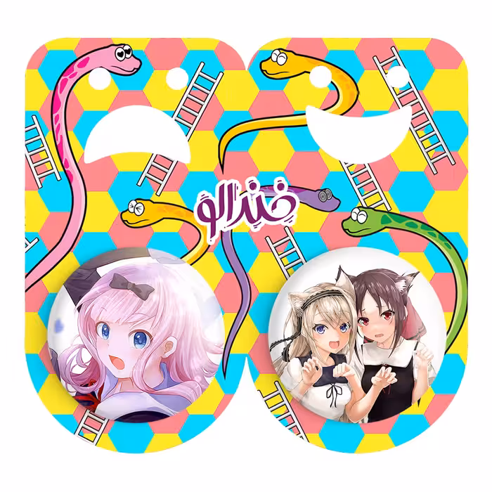 پیکسل خندالو مدل کاگویا و شیروگانه و چیکا فوجیوارا انیمه کاگویا ساما کد 1601316018 مجموعه 2 عددی