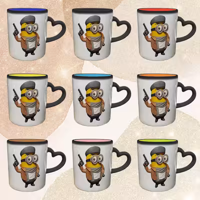 ماگ حرارتی مدل دسته قلبی طرح مینیون کد 82