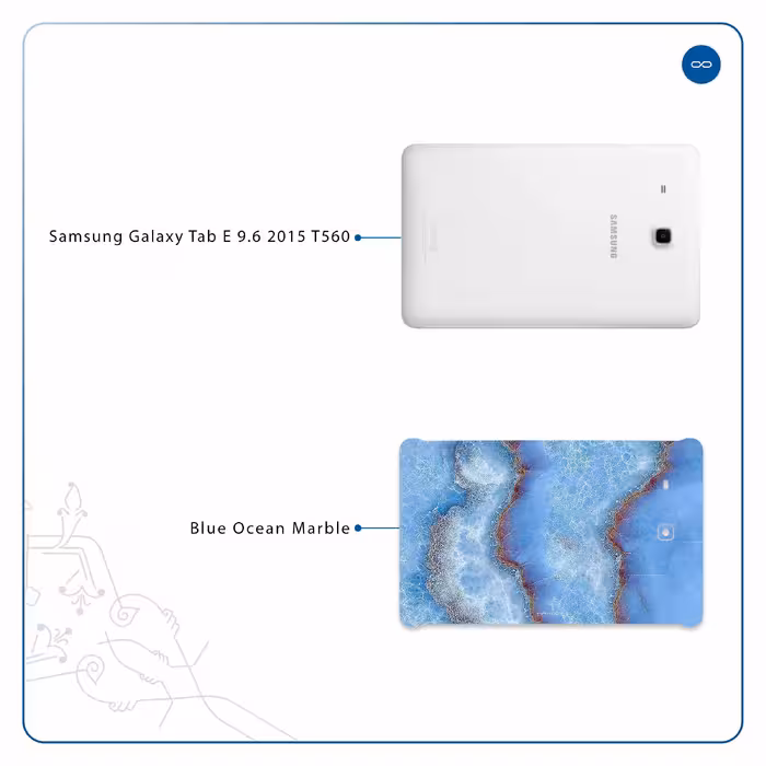 برچسب پوششی ماهوت مدل Blue Ocean Marble مناسب برای تبلت سامسونگ Galaxy Tab E 9.6 2015 T560