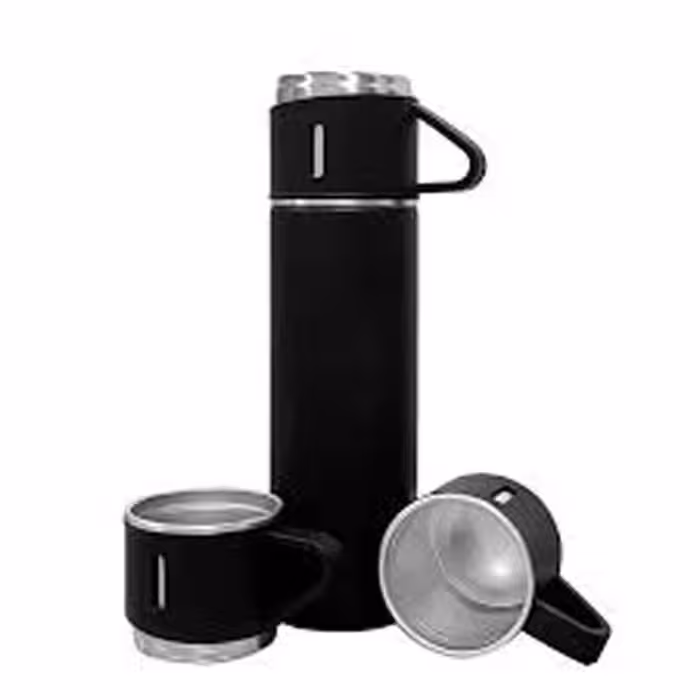 فلاسک مدل کادویی VACUUM FLASK SET گنجایش 0.5 لیتر به همراه لیوان مجموعه 3 عددی