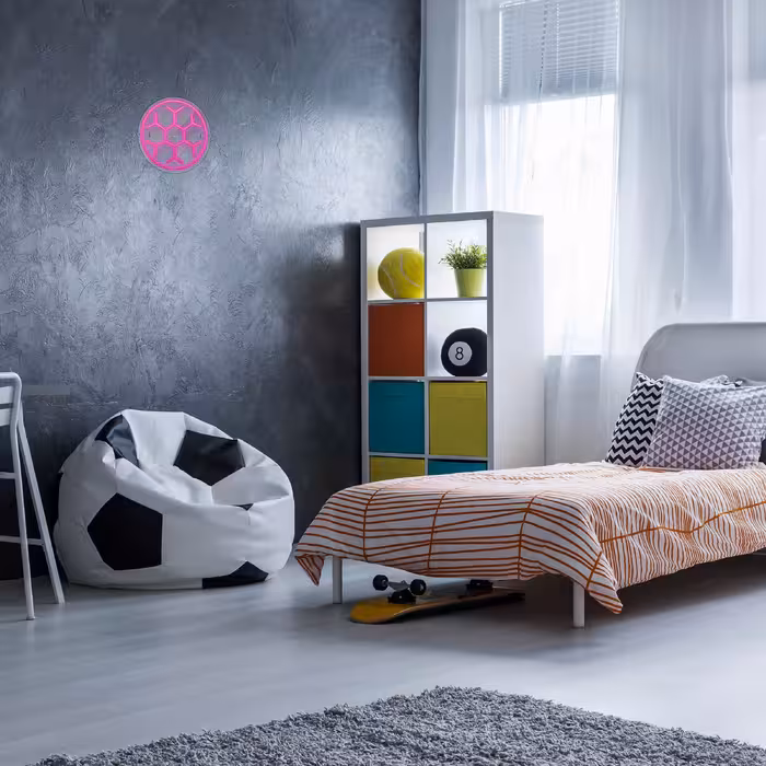 چراغ دیواری نئون دیزاین طرح Soccer-Ball-GL_PN