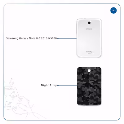 برچسب پوششی ماهوت مدل Night-Army مناسب برای تبلت سامسونگ Galaxy Note 8.0 2013 N5100