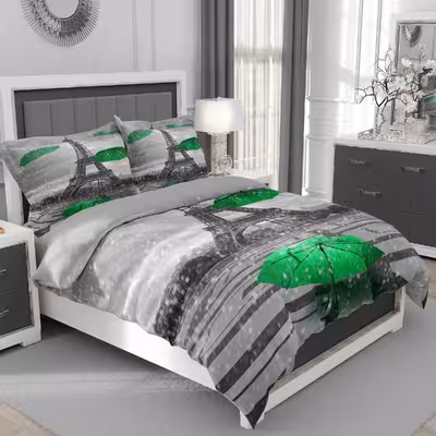 سرویس روتختی مدل برج ایفل و چتر کد 4689 یک نفره 5 تکه