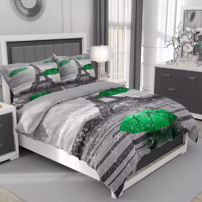 سرویس روتختی مدل برج ایفل و چتر کد 4689 یک نفره 5 تکه