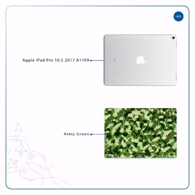 برچسب پوششی ماهوت مدل Army-Green-2 مناسب برای تبلت اپل iPad Pro 10.5 2017 A1709