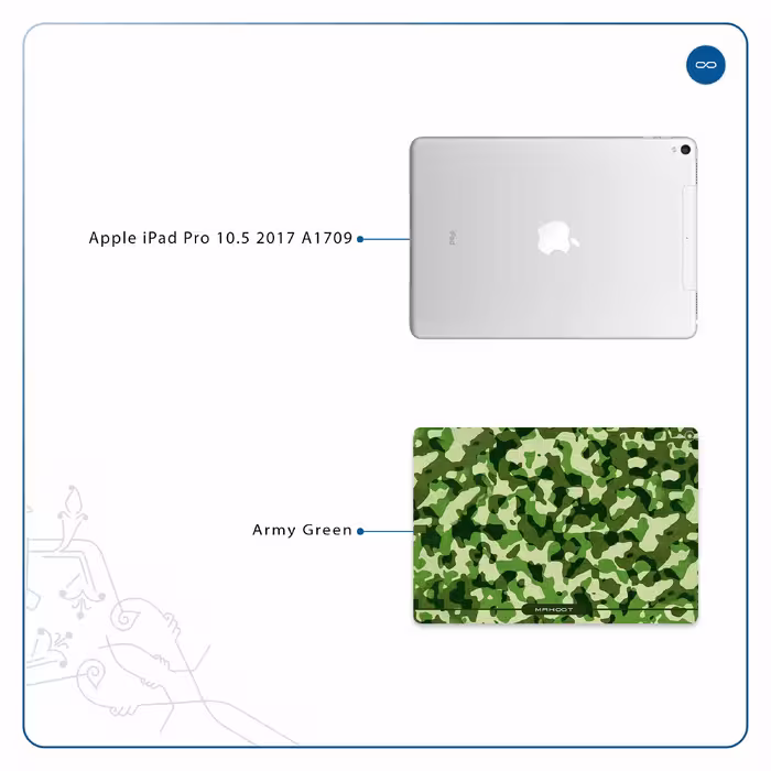 برچسب پوششی ماهوت مدل Army-Green-2 مناسب برای تبلت اپل iPad Pro 10.5 2017 A1709