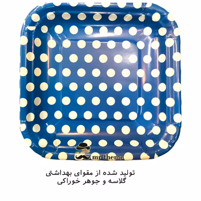 پیش دستی و لیوان یکبار مصرف مستر تم مدل خال خال پلاس بسته 20 عددی