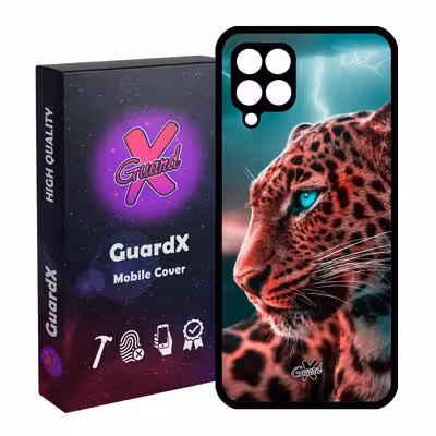 کاور گارد ایکس طرح پلنگ مدل Glass10233 مناسب برای گوشی موبایل سامسونگ Galaxy A22 4G