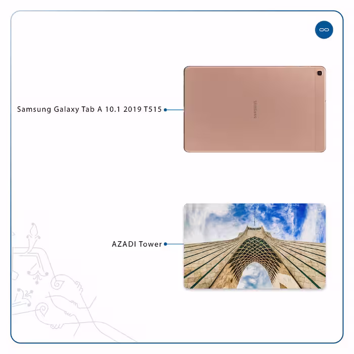 برچسب پوششی ماهوت مدل AZADI-Tower مناسب برای تبلت سامسونگ Galaxy Tab A 10.1 2019 T515