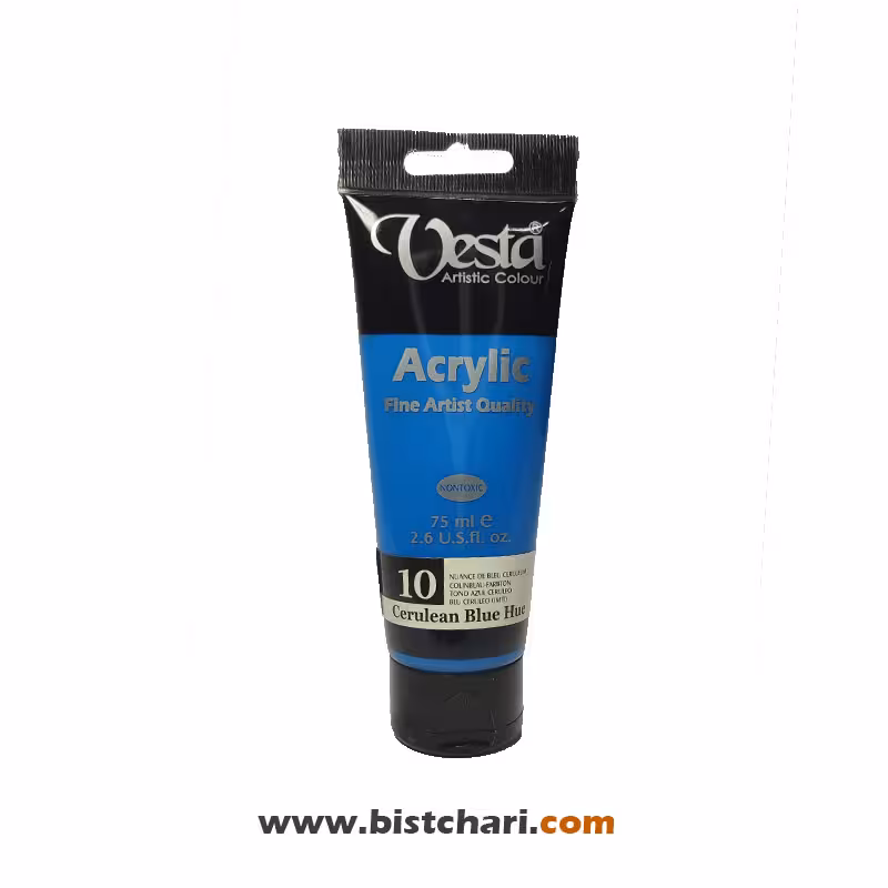 رنگ اکریلیک Cerulean blue hue کد 10 حجم 75 ml برند وستا Vesta