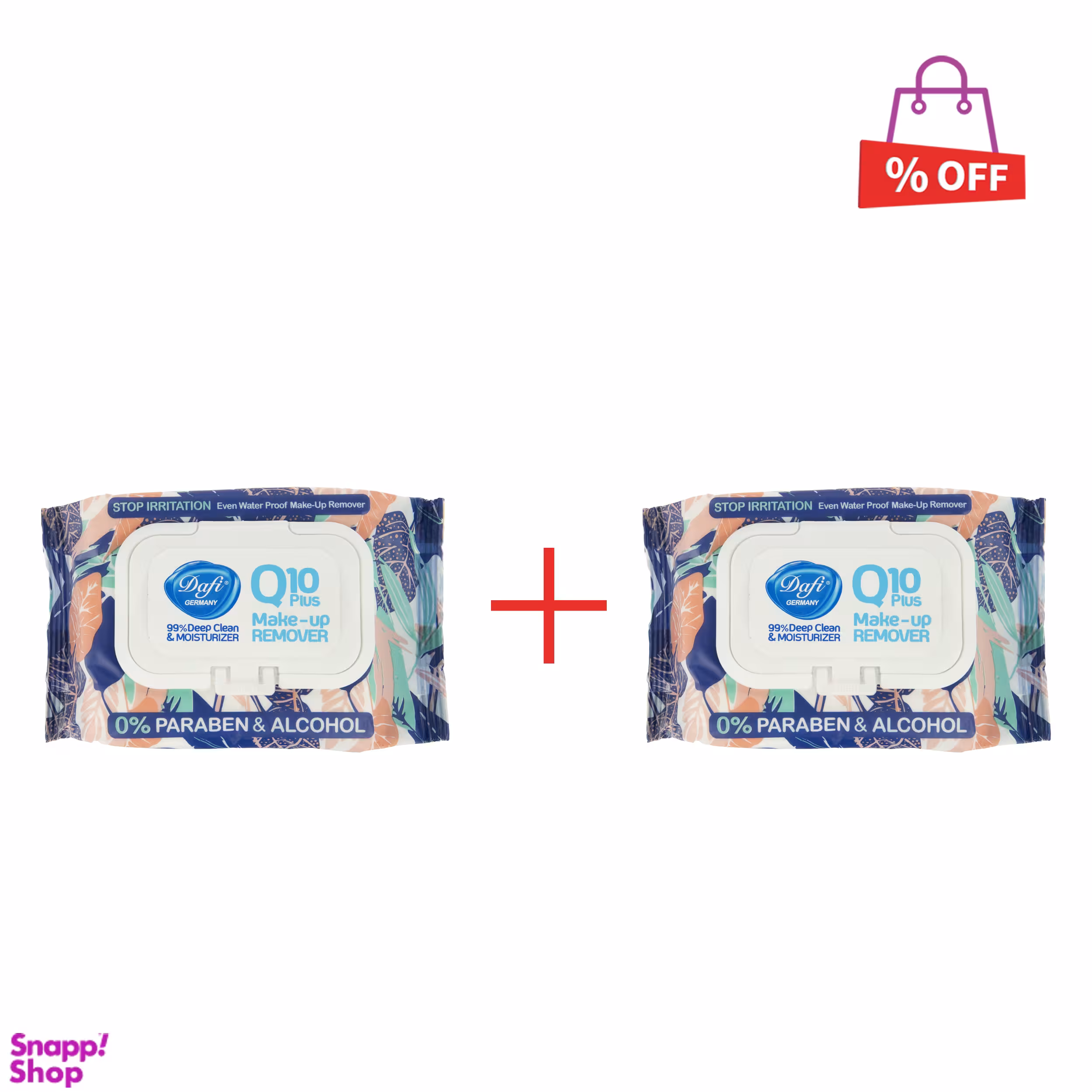 دستمال مرطوب دافی (Dafi) مدل Q10 Stop Irritation بسته 50 عددی مجموعه 2 عددی