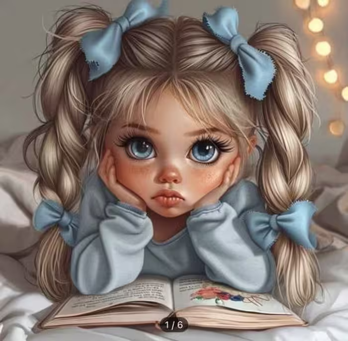 تابلوخام نقاشی باالماس طرح دختر کتابخوان