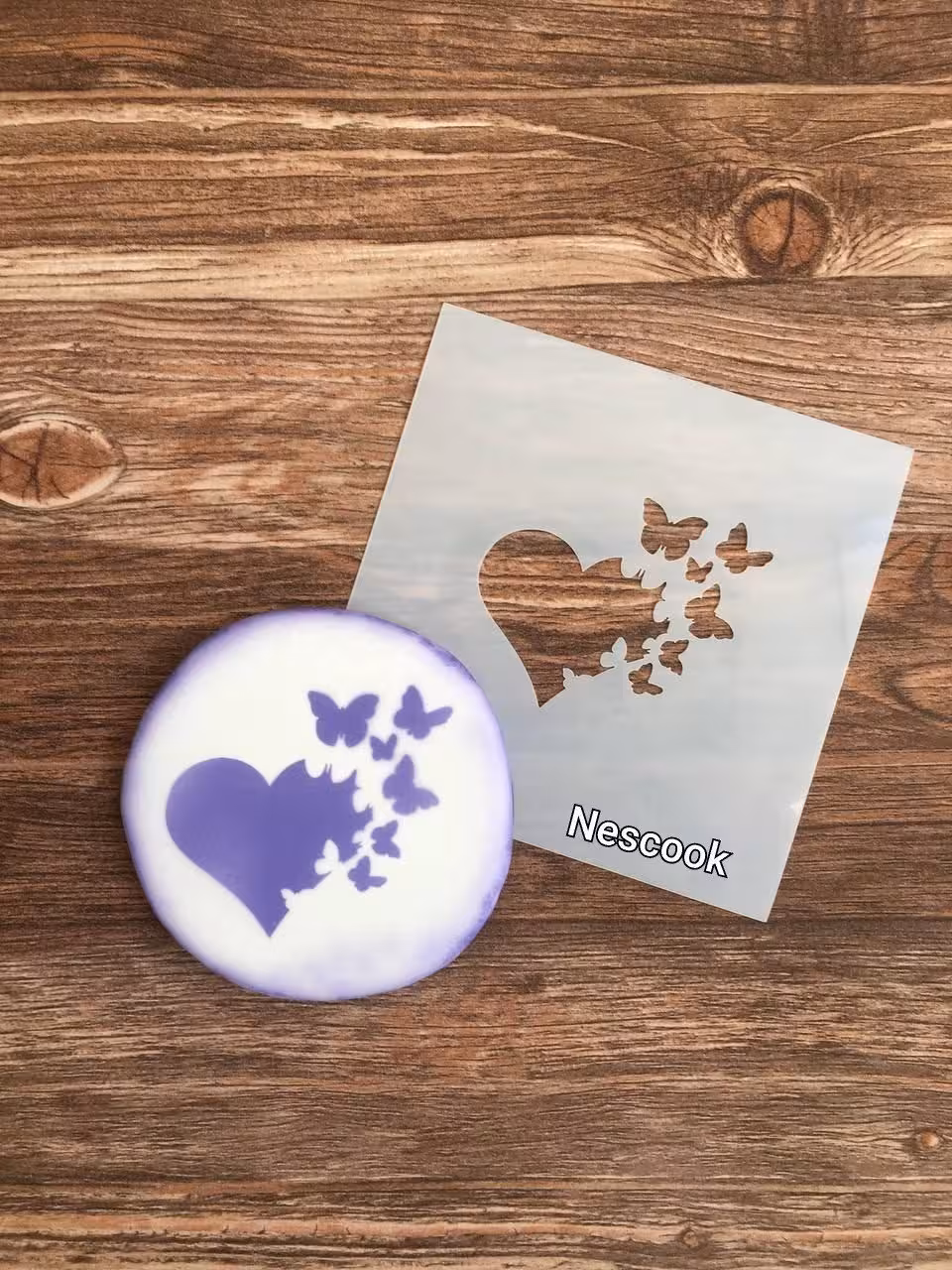 شابلون کوکیز طرح قلب و پروانه ابعاد 13 در 13 سانت