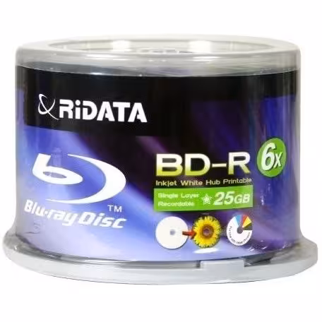 بلوری  خام 25گیگ ری دیتا مدل BD-R بسته 50 عددی