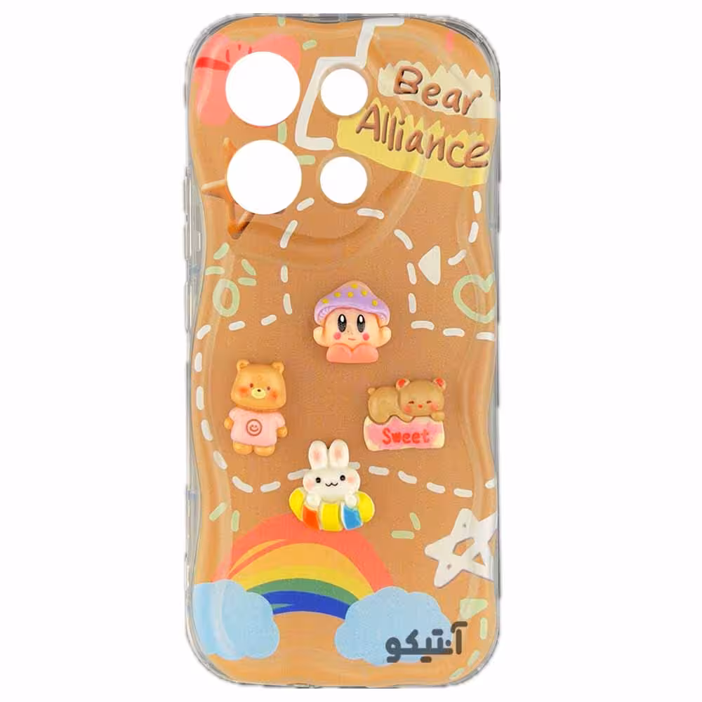 قاب پاستیلی شفاف عروسک برجسته مناسب برای Xiaomi Note13-4G-کد 40917