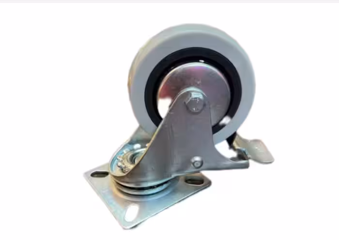 چرخ بیمارستانی طوسی 75 کفی و پبچی - ترمزدار