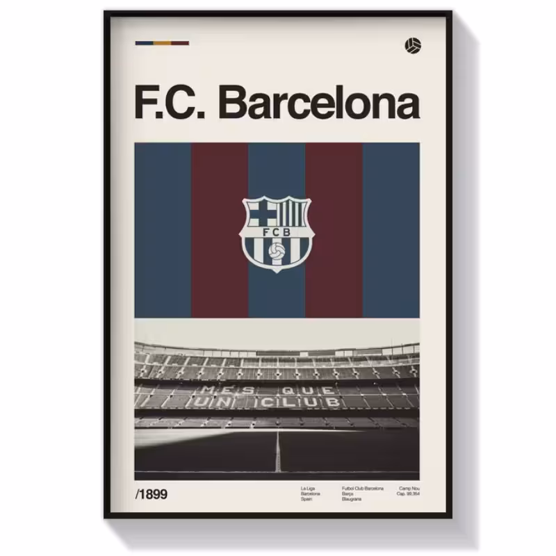 تابلو دکوراتیو ورزشی طرح بارسلونا