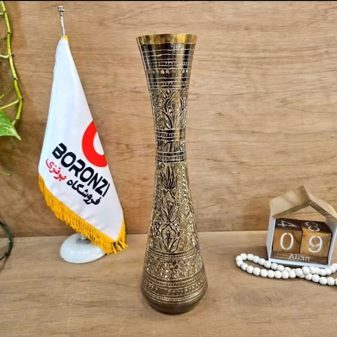گلدان برنزی مدل شیپوری 25 سانت