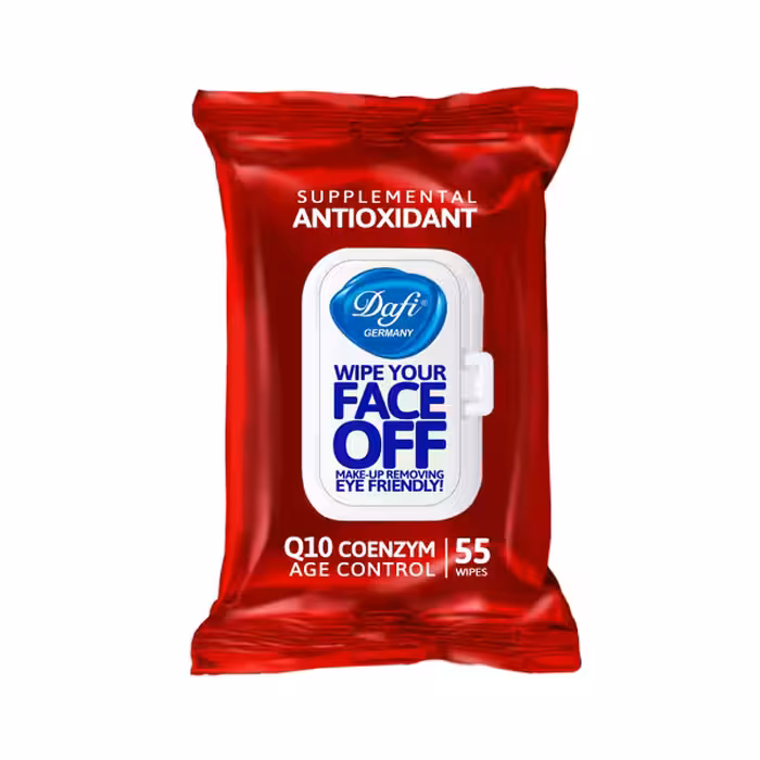 دستمال مرطوب آرایش پاک کن دافی مدل آنتی اکسیدان بسته 55 عددی
