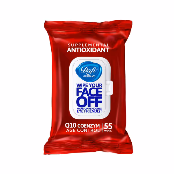 دستمال مرطوب آرایش پاک کن دافی مدل آنتی اکسیدان بسته 55 عددی