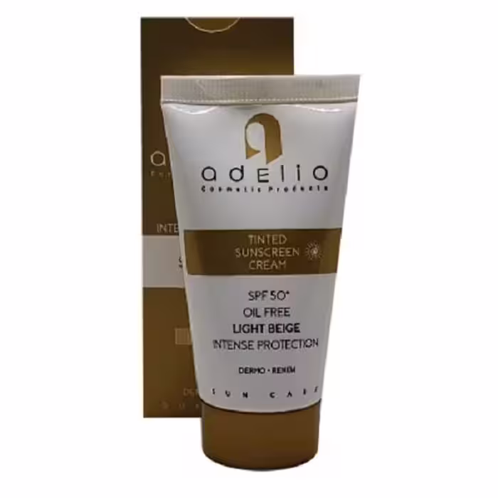 کرم ضد آفتاب رنگی مناسب پوست چرب ادلیو ADELIO SUNSCREEN SPF 50  OIL FREE 50 ML