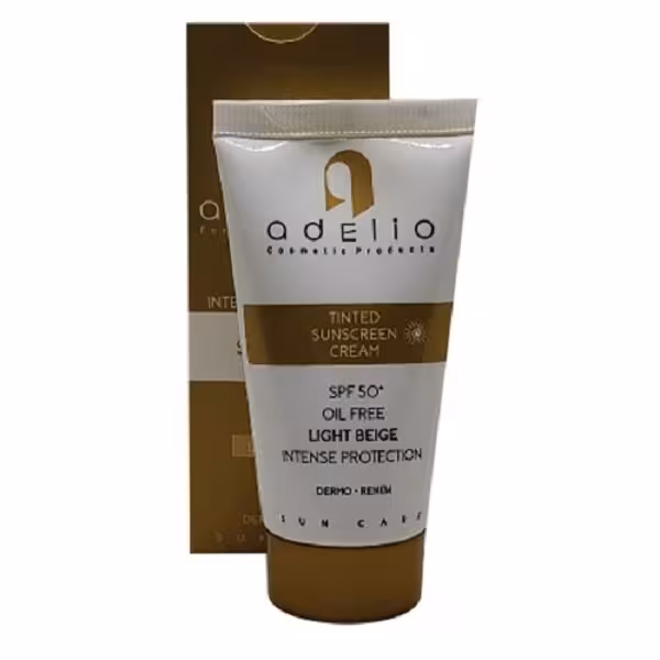 کرم ضد آفتاب رنگی مناسب پوست چرب ادلیو ADELIO SUNSCREEN SPF 50  OIL FREE 50 ML