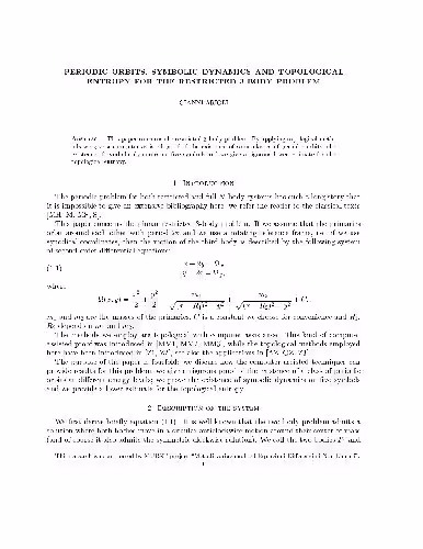 خرید و دانلود نسخه کامل کتاب Periodic orbits, symbolic dynamics and topological entropy for the restricted 3-body problem