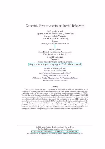 خرید و دانلود نسخه کامل کتاب Numerical Hydrodynamics in Special Relativity