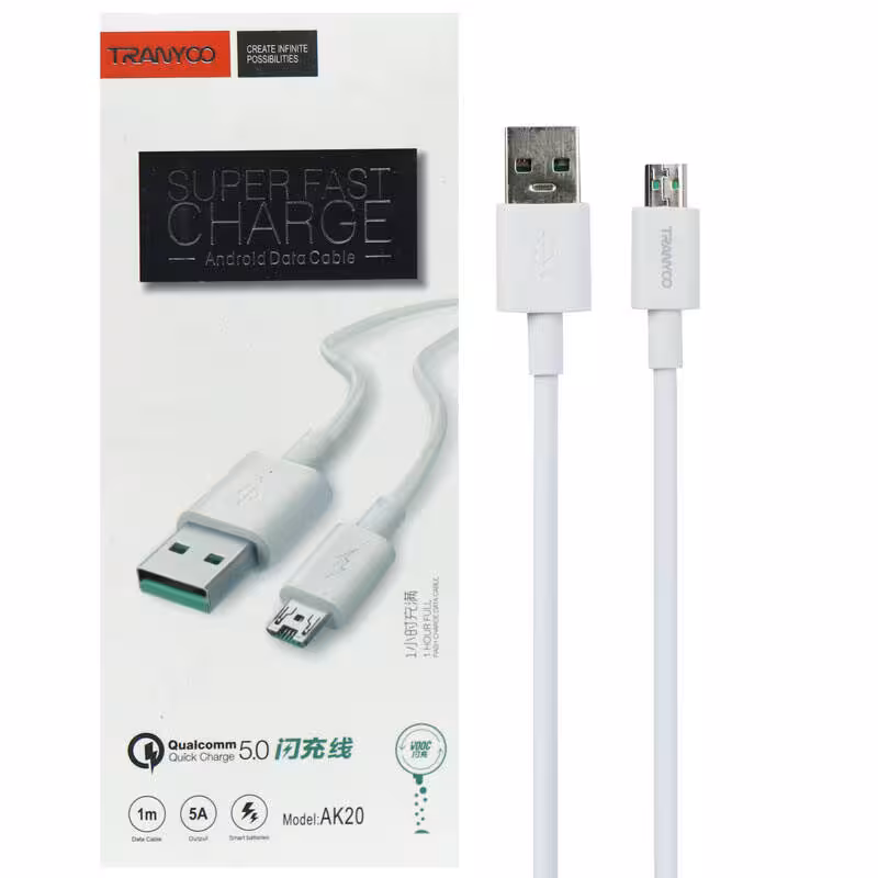 کابل USB به micro-usb ترانیو مدل AK20 طول 1 متر 5 آمپر
