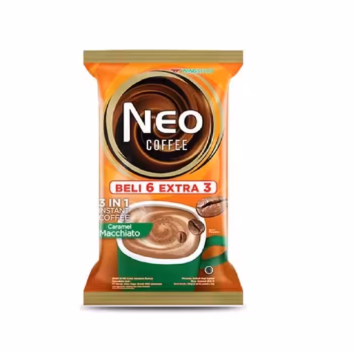 قهوه فوری نئوکافه Neo Coffee مدل کارامل ماکیاتو بسته 9 عددی