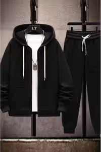 ست لباس کلاهدار مشکی - 1723