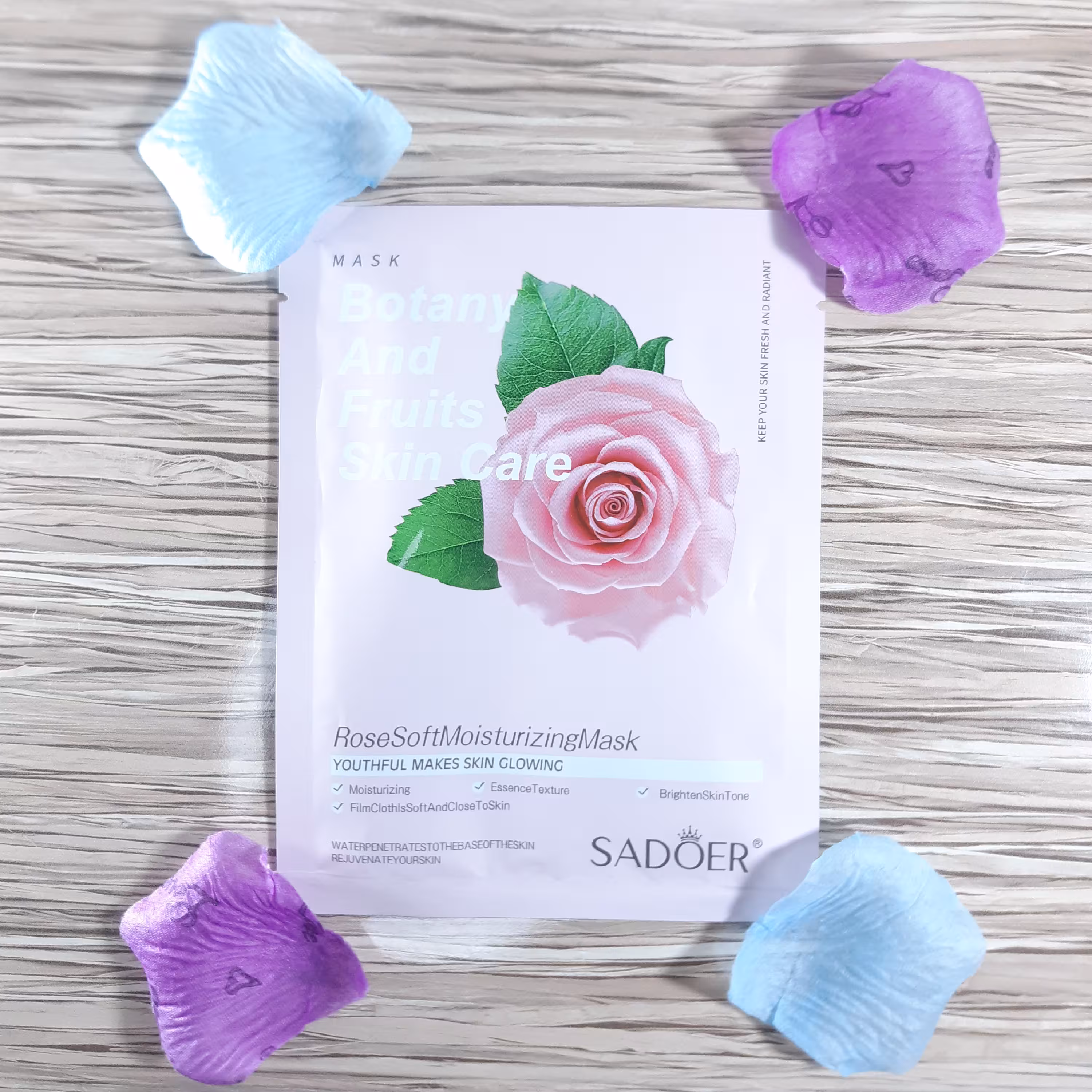 ماسک ورقه ای صورت گل رز سادور(آرایشی بهداشتی الماس)