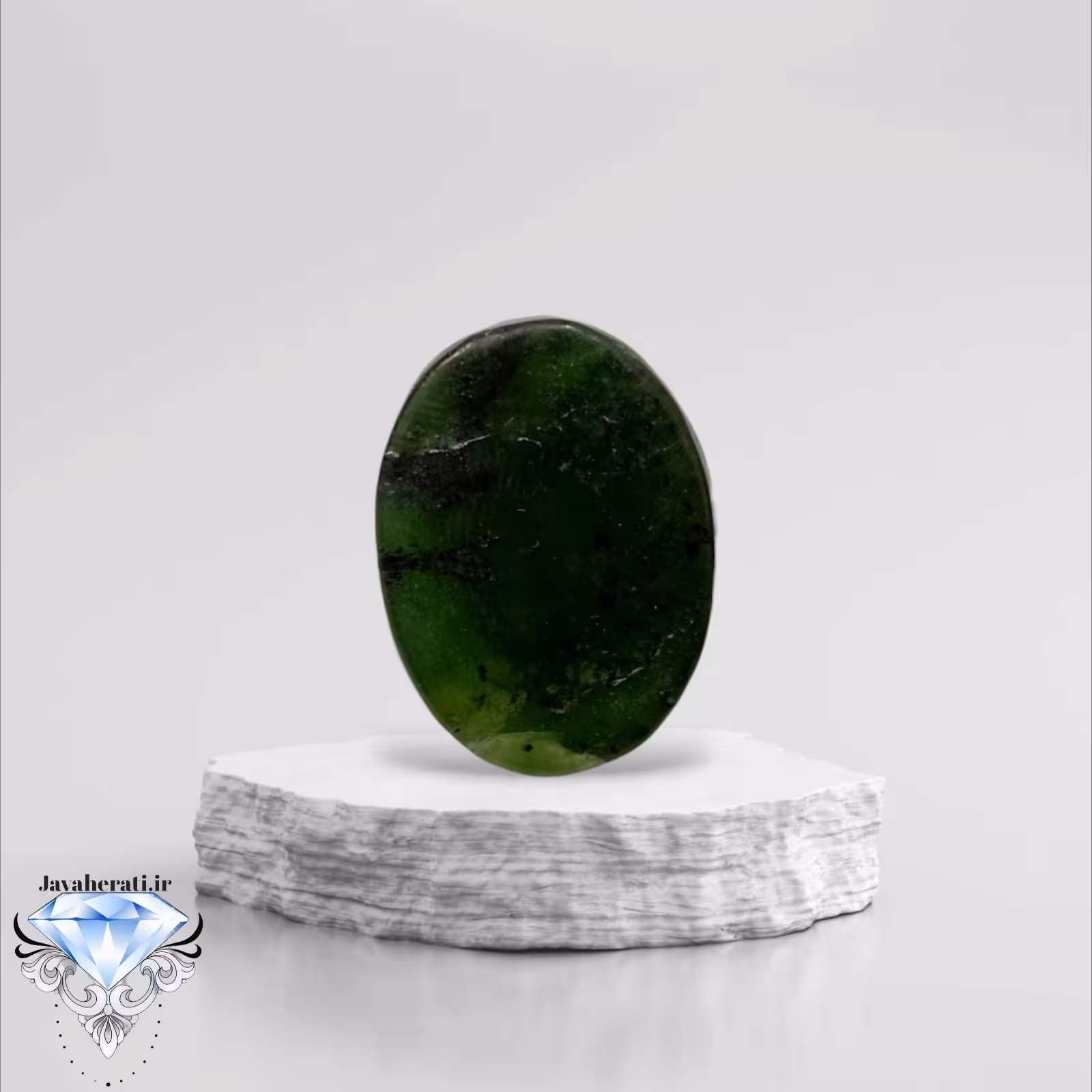 نگین یشم زغالدار اصیل و معدنی J3 