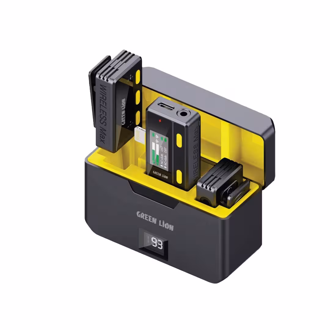 میکروفون بیسیم گرین لاین مدل GNWMICRTBK RemoteControl دو کاناله تایپ سی