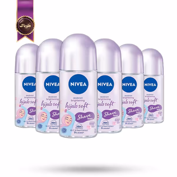 6 عدد مام رول ضدتعریق زنانه نیوا NIVEA مدل نرم کننده مخصوص بانوان محجبه Hijab Soft حجم 50 میلی‌ لیتر (اورجینال)
