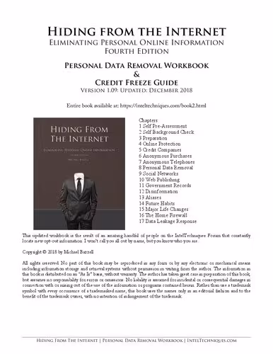 خرید و دانلود نسخه کامل کتاب Personal Data Removal Workbook &amp; Credit Freeze Guide Version 1.09