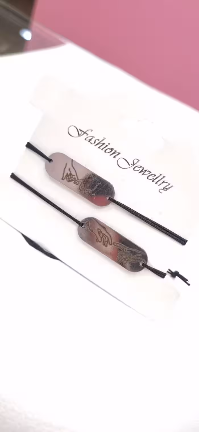 دستبند ست کاپلی استیل مشکی دست دوستی