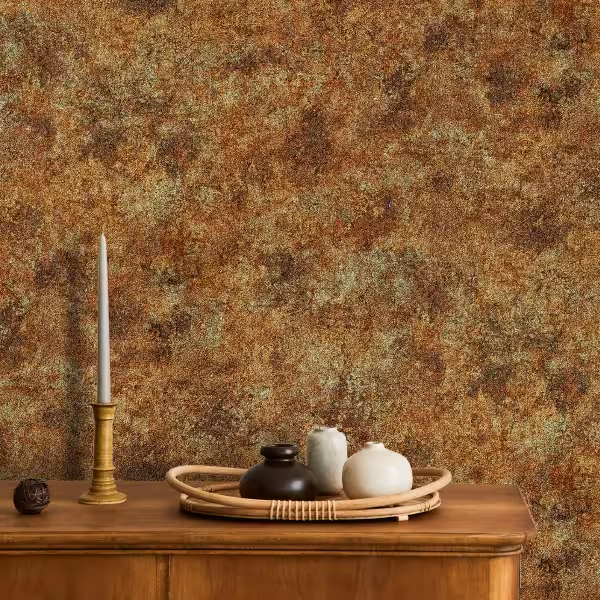 کاغذ دیواری کربن دو طرح پتینه نارنجی / قهوه‌ای کد 10199